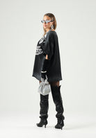LES ARTISTS T-shirt HANDS nera  per uomo e donna con maxi stampa grafica frontale 27SSLATS1125 121 LES ARTISTS 