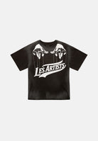 LES ARTISTS T-shirt HANDS nera  per uomo e donna con maxi stampa grafica frontale 27SSLATS1125 121 LES ARTISTS 