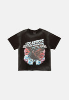 LES ARTISTS T-shirt DOBERMAN nera per uomo e donna con maxi stampa grafica frontale multicolore 27SSLATS1127 121 LES ARTISTS 