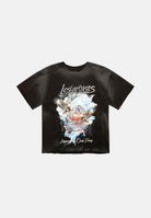 LES ARTISTS T-shirt  EAGLES nera per uomo e donna con maxi stampa grafica frontale multicolore ed effetto vintage. 27SSLATS1134 121 LES ARTISTS 