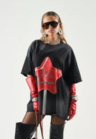 LES ARTISTS T-shirt  CANDY nera per uomo e donna con stampa grafica frontale a forma di lecca-lecca 27SSLATS1136 121 LES ARTISTS 
