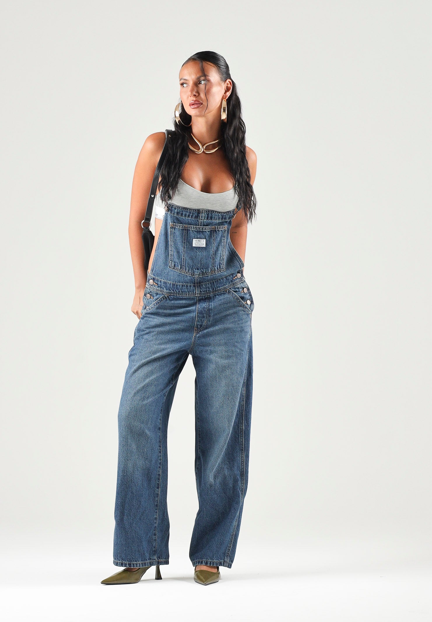 LEVI'S Salopette XL OVERALLS Dark Indigo blu donna con gamba ampia. 000UG-0007 . LEVI'S® 