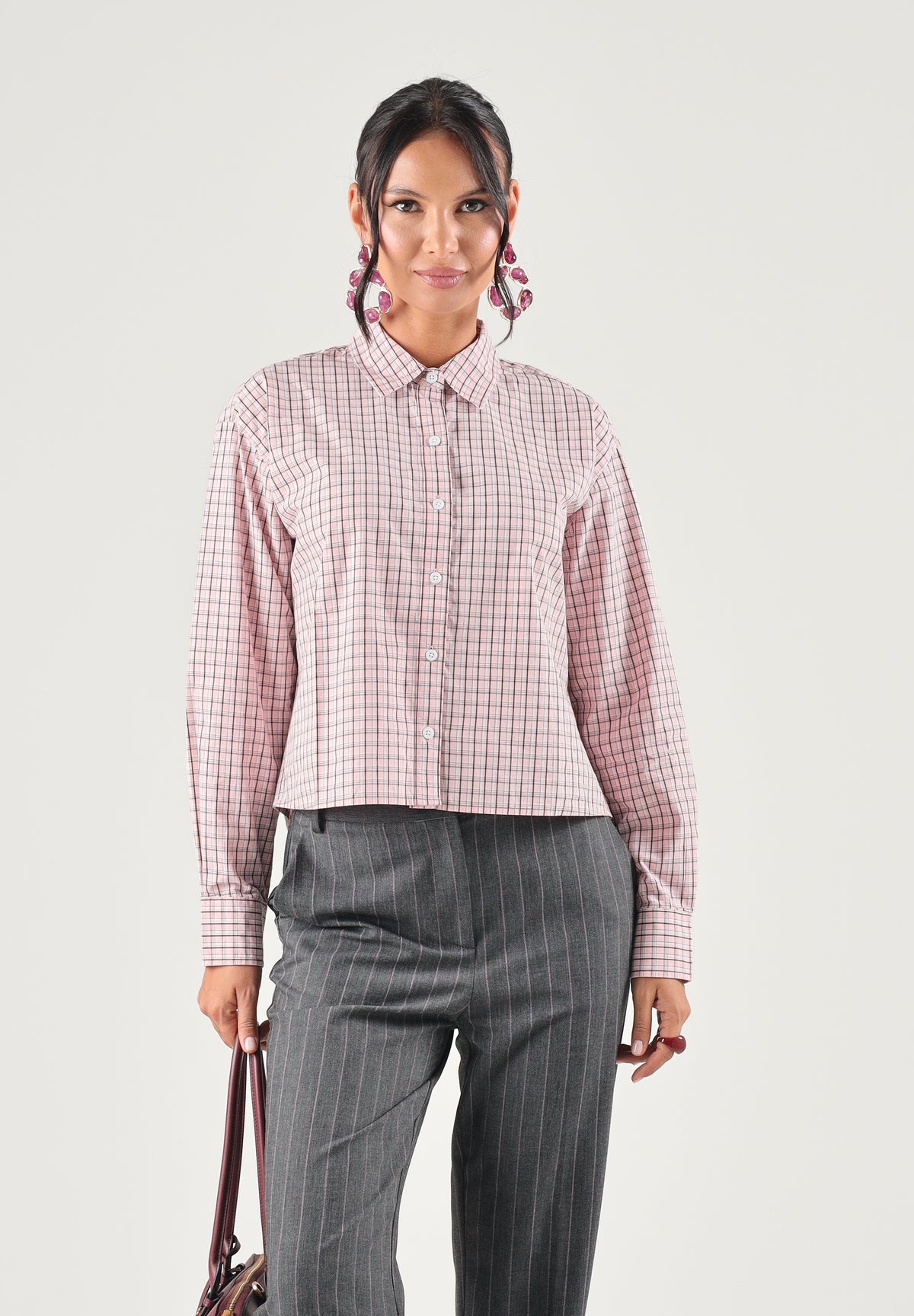 LEVI'S® Camicia maniche lunghe rosa da donna con chiusura frontale con bottoni e stampa a quadri 003P2-0013 . LEVI'S® 