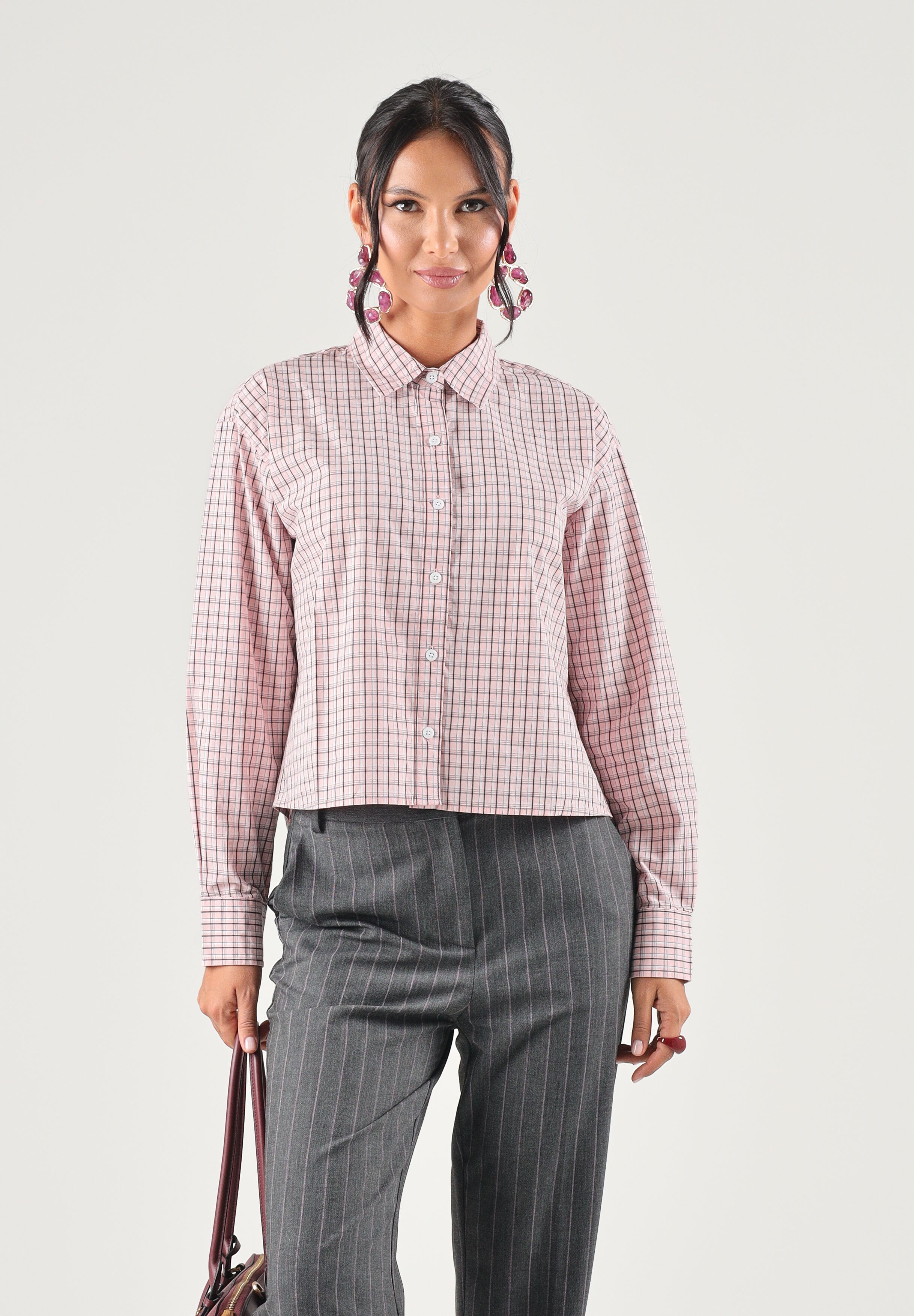 LEVI'S® Camicia maniche lunghe rosa da donna con chiusura frontale con bottoni e stampa a quadri 003P2-0013 . LEVI'S® 