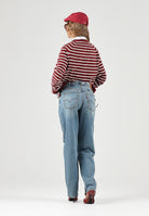 LEVI'S® Maglioncino scollo a V rosso per donna con elegante motivo a righe orizzontali. 0046F-0011 . LEVI'S® 