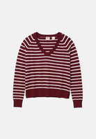 LEVI'S® Maglioncino scollo a V rosso per donna con elegante motivo a righe orizzontali. 0046F-0011 . LEVI'S® 