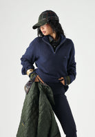 LEVI'S® Cardigan con zip  blu per uomo e donna con mini logo tono su tono 0058U-0000 . LEVI'S® 