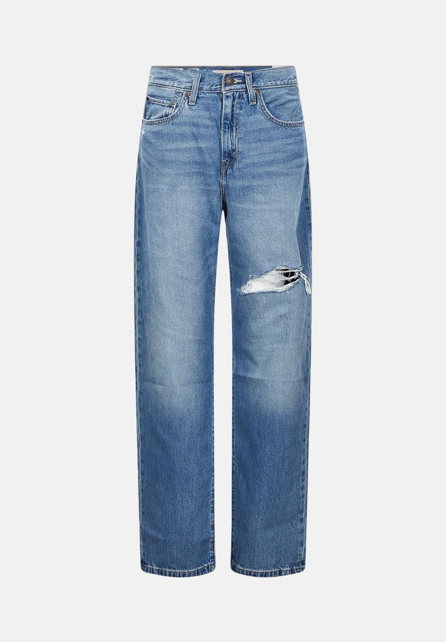 LEVI'S® Jeans med indigo-blu da donna con lavaggio denim e dettaglio strappato sul ginocchio. 005DC-0018 . LEVI'S® 