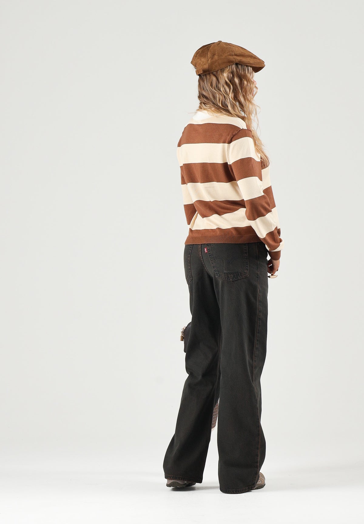 LEVI'S® Jeans LOOSE BOT  marrone da donna in denim con cinque tasche e passanti per cintura. 005DO-0031 . LEVI'S® 