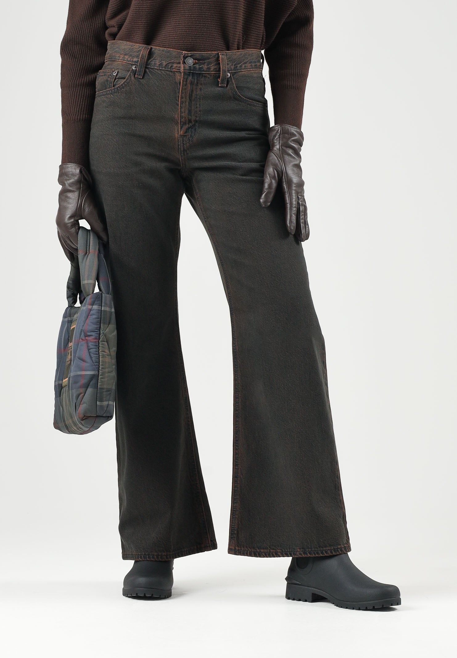 LEVI'S® Jeans LOOSE BOT  marrone da donna in denim con cinque tasche e passanti per cintura. 005DO-0031 . LEVI'S® 