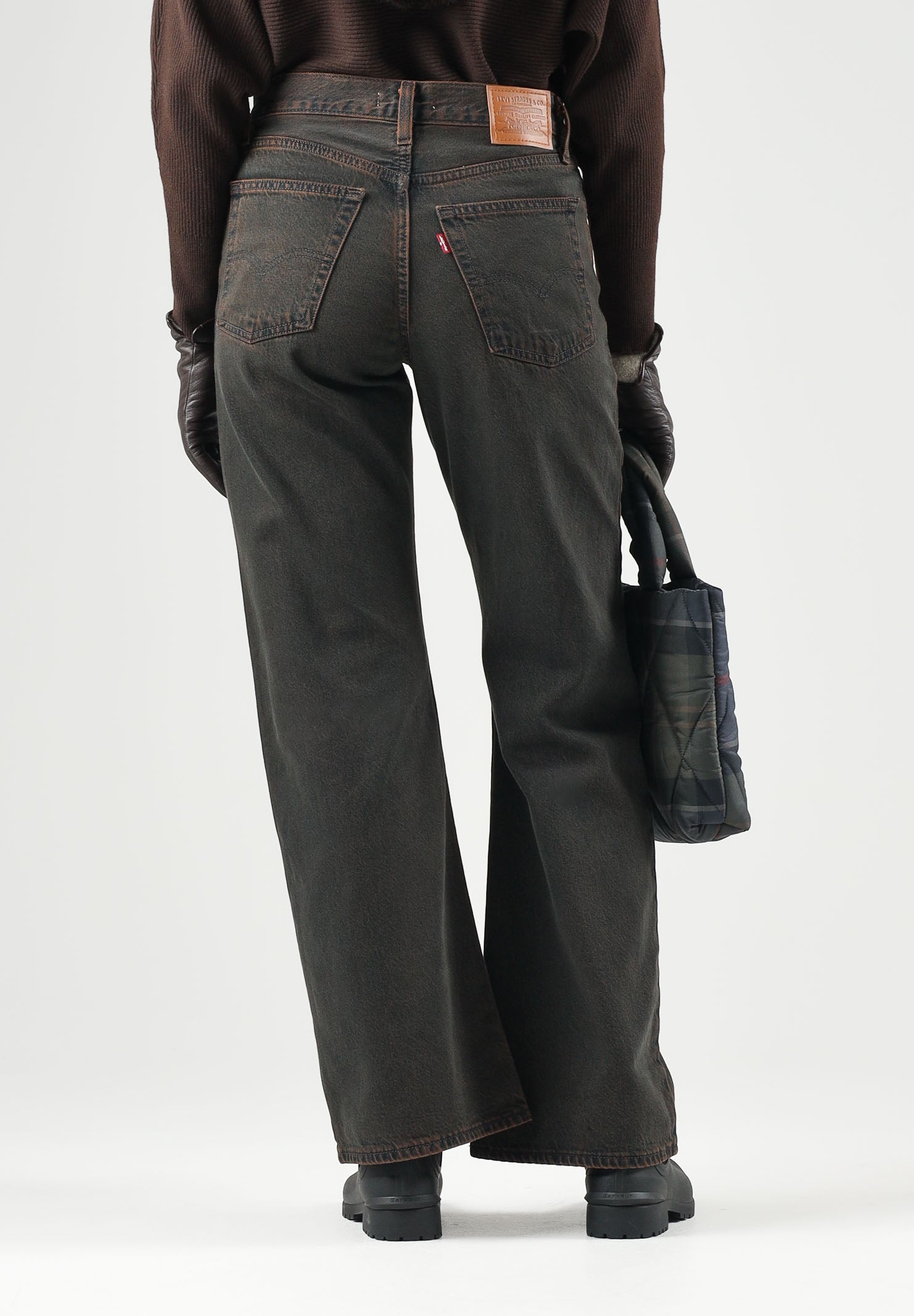 LEVI'S® Jeans LOOSE BOT  marrone da donna in denim con cinque tasche e passanti per cintura. 005DO-0031 . LEVI'S® 