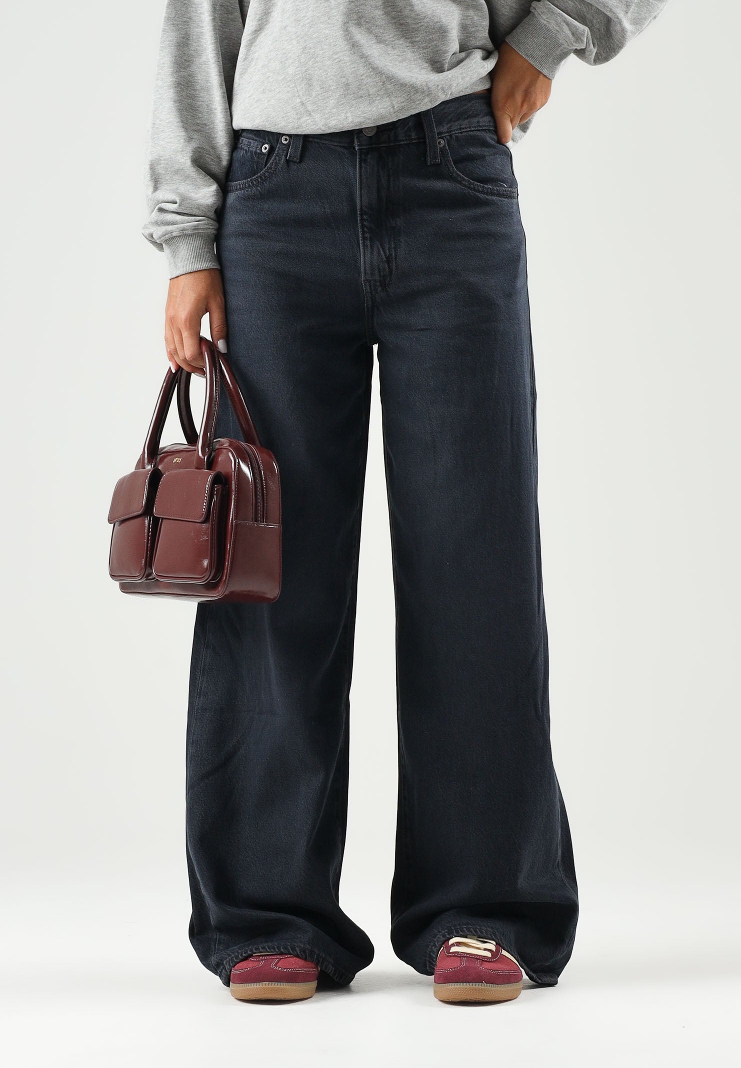 LEVI'S® Jeans XL STRAIGHT DENIM PANTS med indigo per donna con vita media e gamba ampia 0073B-0000 . LEVI'S® 