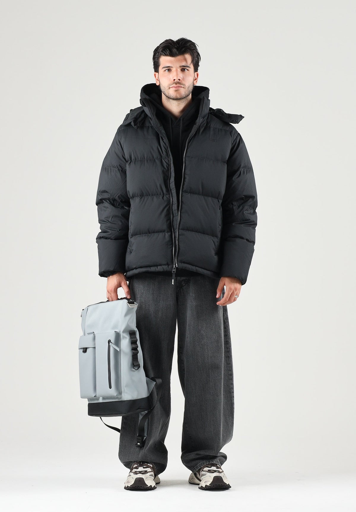 LEVI'S® Bomber MIDWEIGHT PUFFER nero per uomo con cappuccio 007SP-0000 . LEVI'S® 