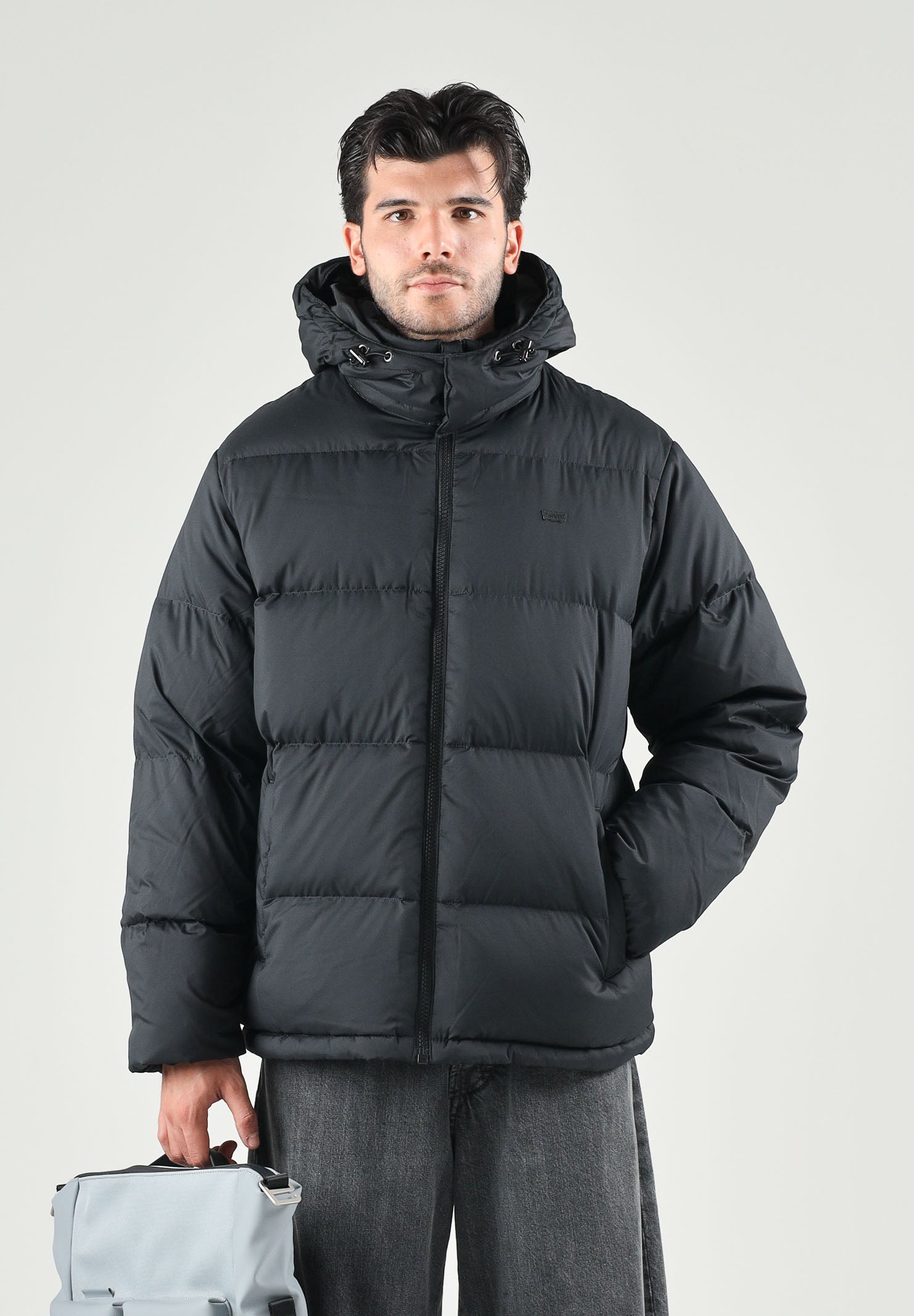 LEVI'S®  Piumino MIDWEIGHT PUFFER nero per uomo con cappuccio 007SP-0000 . LEVI'S® 