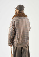 LEVI'S® Giubbotto BILLIE WARM COAT beige e marrone da donna con collo in ecopelliccia e fantsia a quadri 007U8-0002 . LEVI'S® 