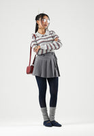 LEVI'S® Polo manica lunga multicolore-grigio da donna con abbottonatura corta e motivo a righe orizzontali. 007VY-0001 . LEVI'S® 
