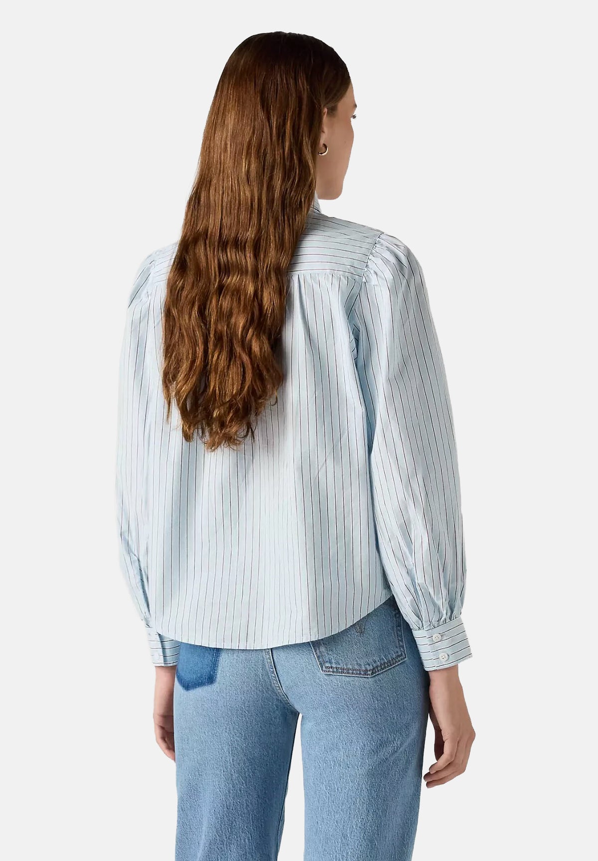 LEVI'S® Camicia maniche lunghe ARCHIVE BLOUSE celeste da donna con fiocco al collo e maniche a palloncino 007XN-0002 . LEVI'S® 