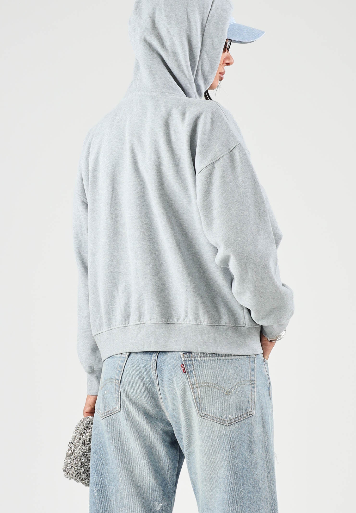 LEVI'S® Felpa con cappuccio grigia  da donna con lacci lunghi regolabili in vita. 0082D-0000 . LEVI'S® 