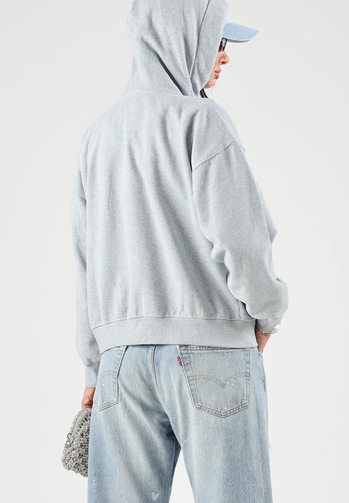 LEVI'S® Felpa con cappuccio grigia  da donna con lacci lunghi regolabili in vita. 0082D-0000 . LEVI'S® 