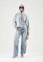 LEVI'S® Felpa con cappuccio grigia  da donna con lacci lunghi regolabili in vita. 0082D-0000 . LEVI'S® 