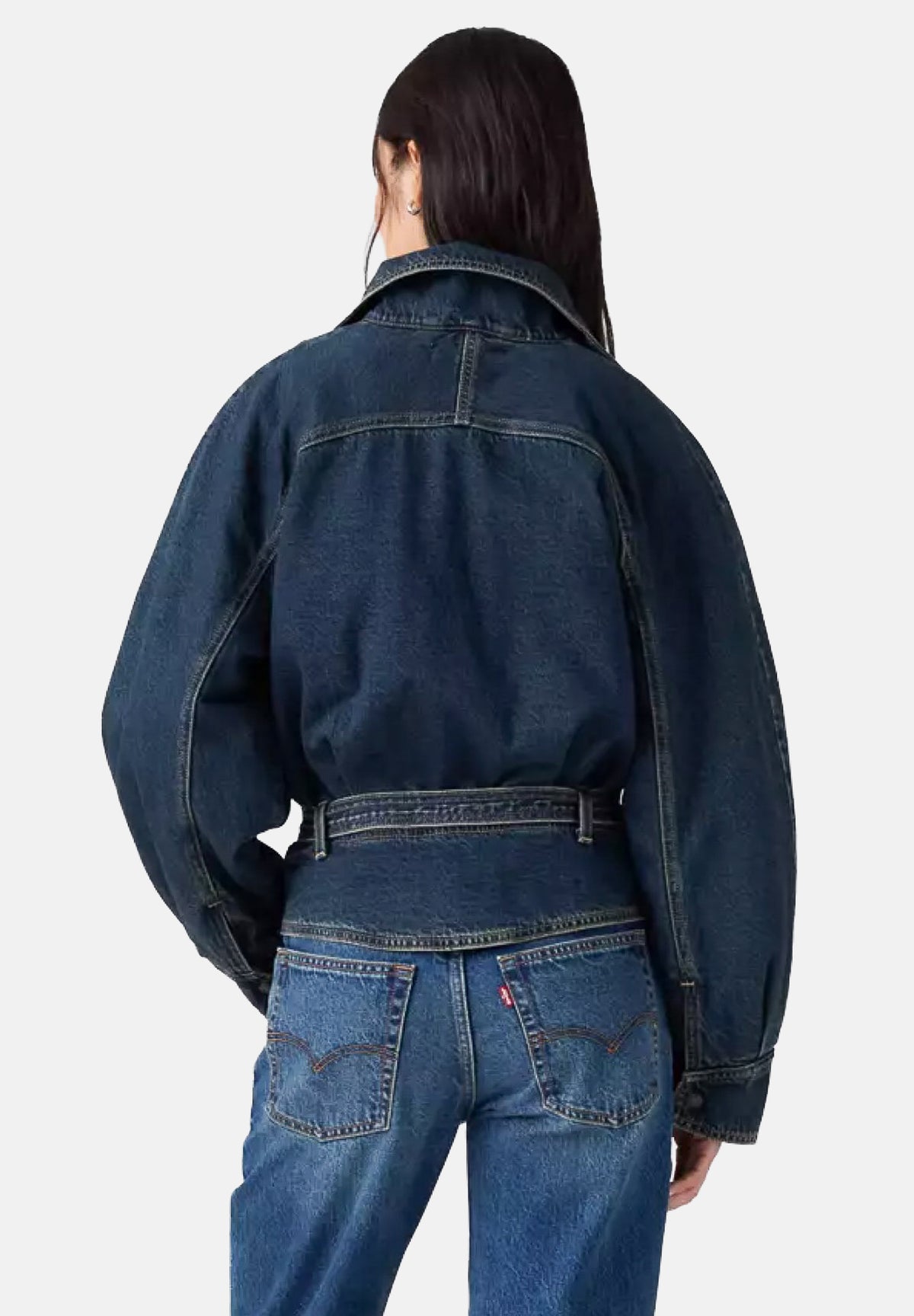 LEVI'S® Giubbotto di jeans med indigo- blu scuro da donna con colletto classico e chiusura frontale. 0088X-0000 . LEVI'S® 
