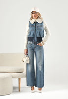 LEVI'S® Giubbotto smanicato in deim  TINY SHERPA VEST indigo denim blu da donna 0089F-0000 . LEVI'S® 
