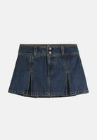 LEVI'S® Gonna INVERTED PLEAT MINI SKIRT Happy Tale Stone - Dark Wash, blu indaco scuro, donna. 0089S-0004 . LEVI'S® 