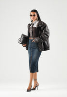 LEVI'S Gonna DECON SLIT MIDI SKIRT Dark Indigo blu da donna con spacco frontale decostruito. 008AF-0001 . LEVI'S® 
