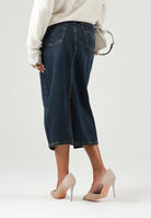 LEVI'S Gonna midi DECON SLIT dark indigo blu da donna con spacco frontale decostruito. 008AF-0001 . LEVI'S® 