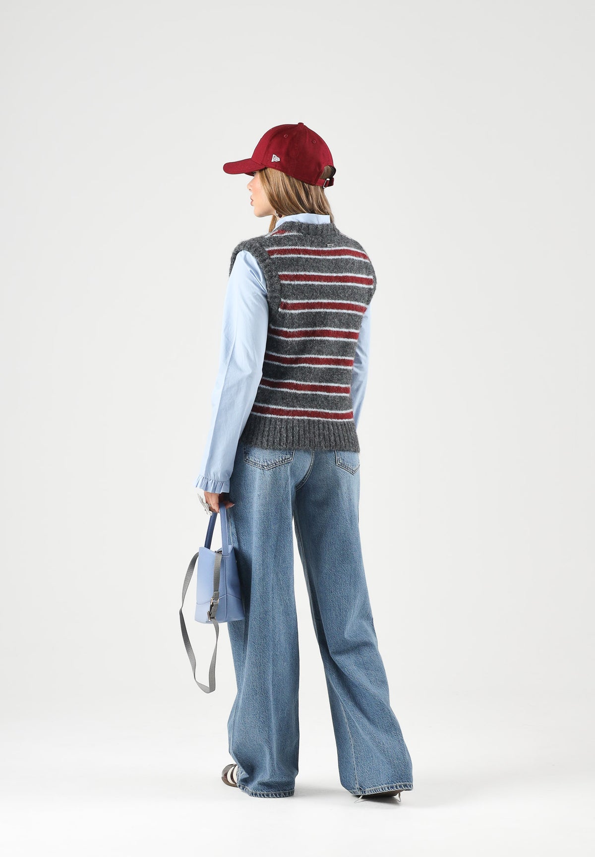 LEVI'S® Gilet ALICE SWEATER VEST grigio da donna con fantasia a strisce 008S5-0000 . LEVI'S® 