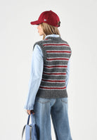 LEVI'S® Gilet ALICE SWEATER VEST grigio da donna con fantasia a strisce 008S5-0000 . LEVI'S® 