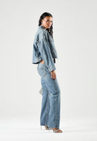 LEVI'S Jeans 501® '90S Med Indigo blu da donna con lavaggio medio, effetto vissuto A1959-0146 . LEVI'S® 