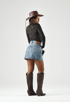 LEVI'S® Gonna ICON SKIRT TRIP ON DRIP Med Indigo, blu denim medio, donna. A4694-0101 . LEVI'S® 