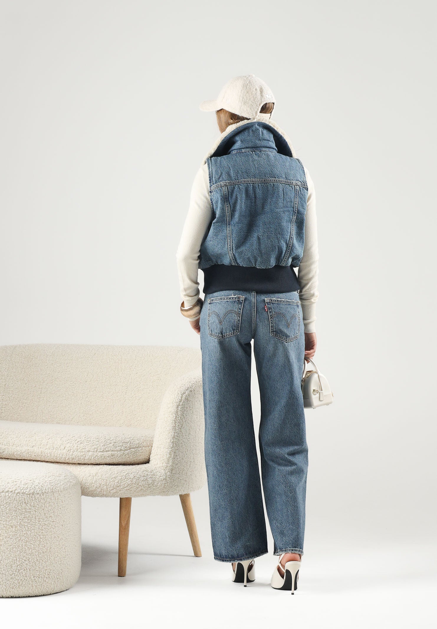 LEVI'S Jeans LOW LOOSE Med Indigo blu da donna con lavaggio sfumato e gamba ampia. A5566-0028 . LEVI'S® 