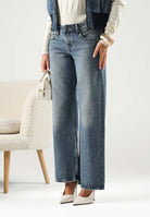LEVI'S Jeans LOW LOOSE Med Indaco blu da donna con lavaggio sfumato e gamba ampia. A5566-0028 . LEVI'S® 