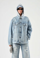 LEVI'S® Giubbotto di jeans denim blu medio per uomo e donna con tasche con patta e bottoni metallici A5782-0128 . LEVI'S® 