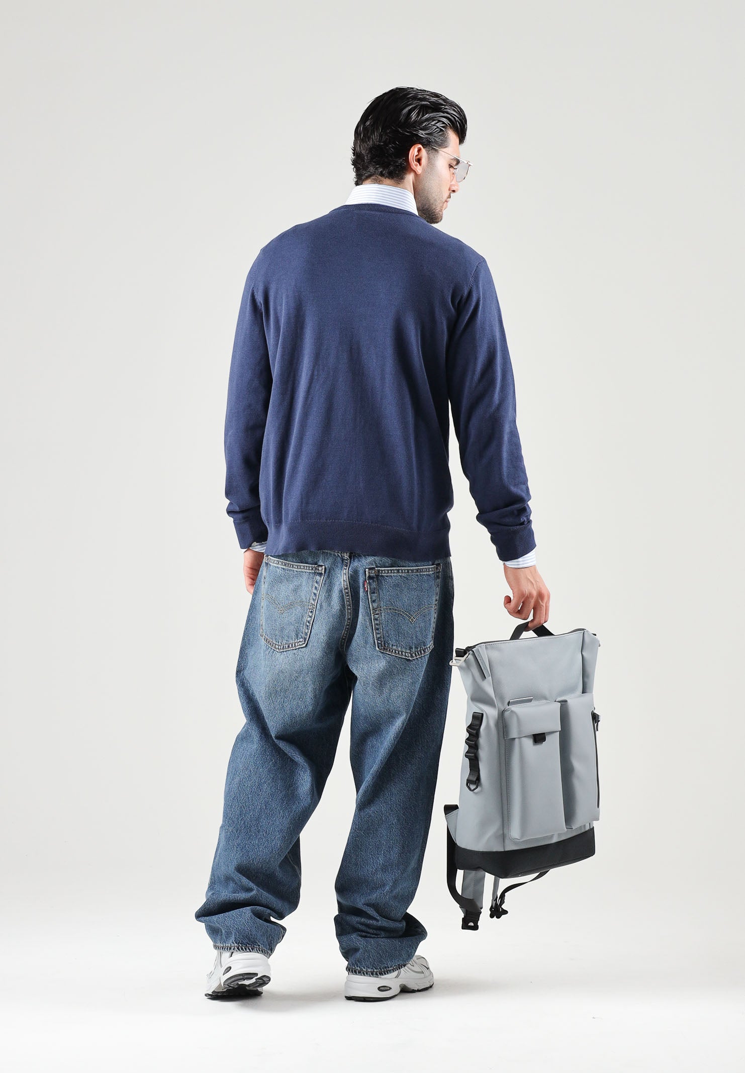 LEVI'S Maglia girocollo CREWNECK JUMPER blu da uomo con dettagli a costine e logo sul petto. A7207-0041 . LEVI'S® 