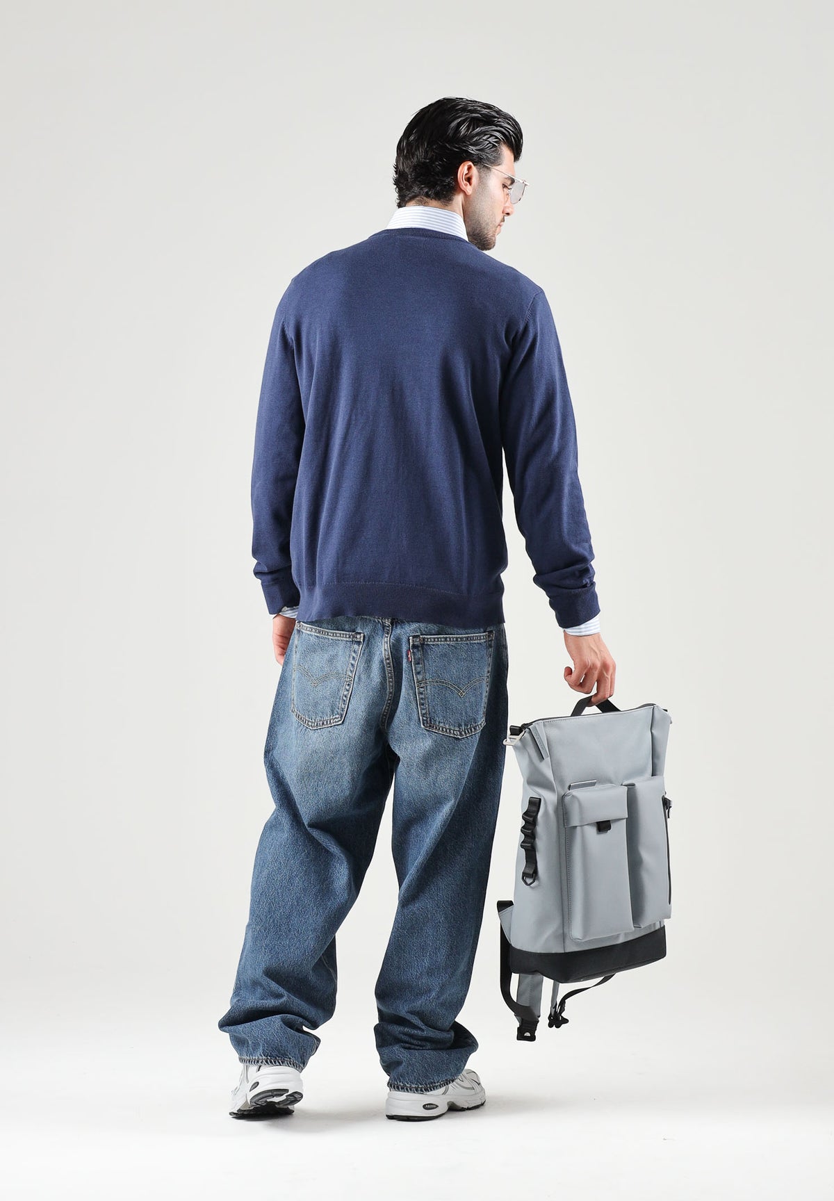 LEVI'S Maglia girocollo CREWNECK JUMPER blu da uomo con dettagli a costine e logo sul petto. A7207-0041 . LEVI'S® 