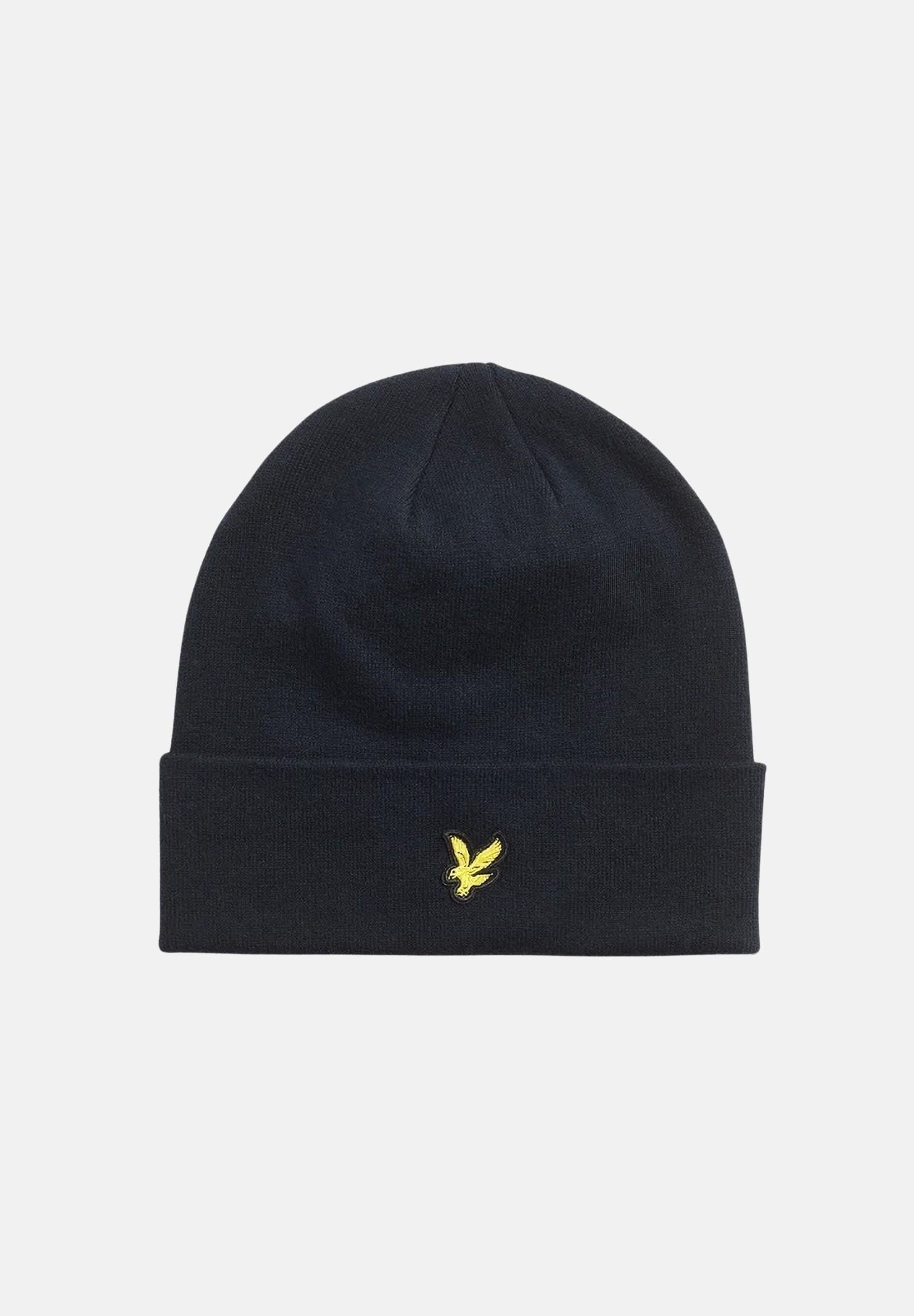 LYLE&SCOTT Berretto di lana navy blu scuro per uomo con mini logo HE2313A Z271 LYLE & SCOTT 