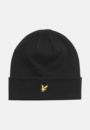 LYLE&SCOTT berretto nero per uomo  in maglia con logo HE2313A Z865 LYLE & SCOTT 