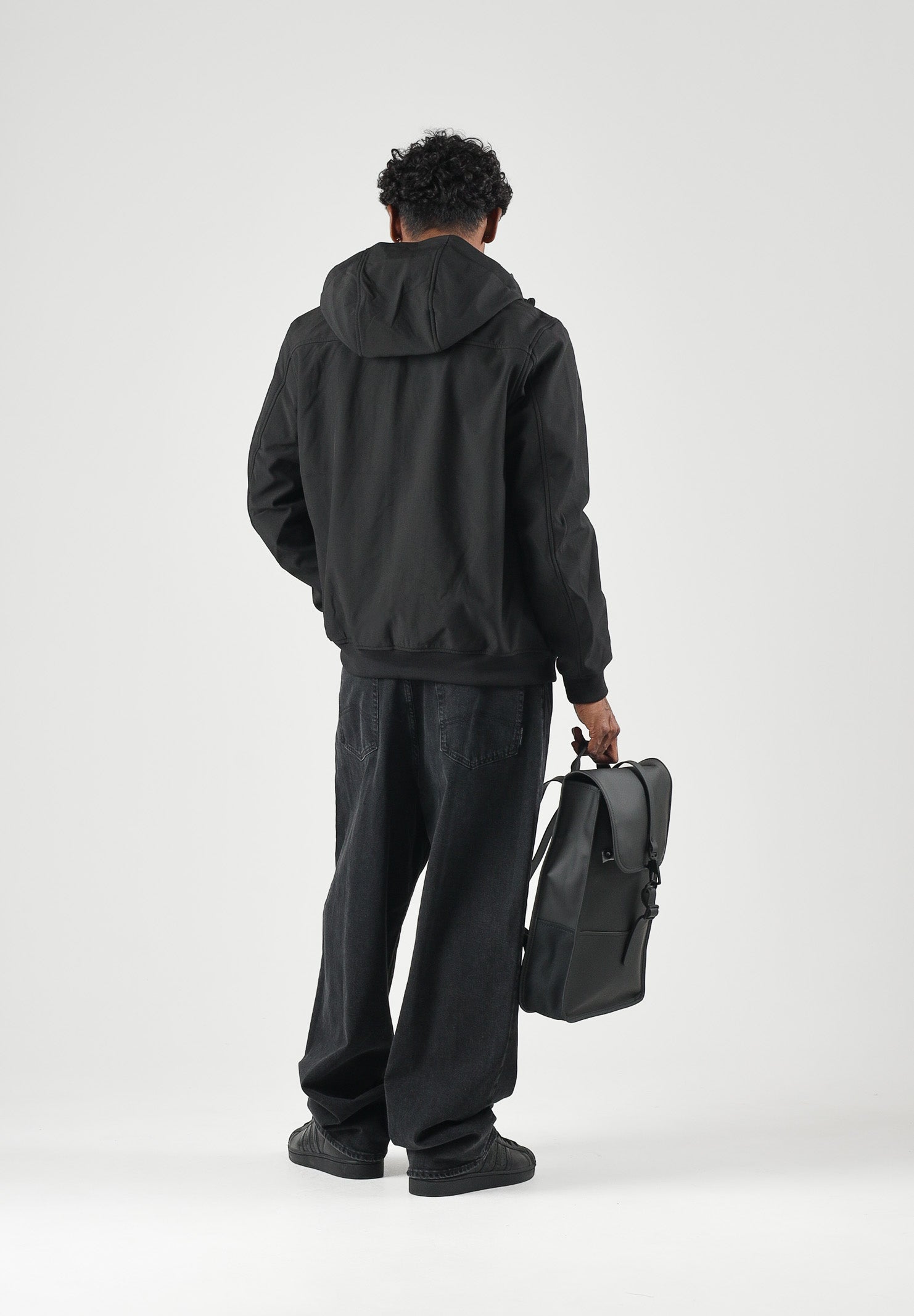 LYLE & SCOTT Giacca a vento softshell foderata in pile nera da uomo JK2110V Z865 LYLE & SCOTT 