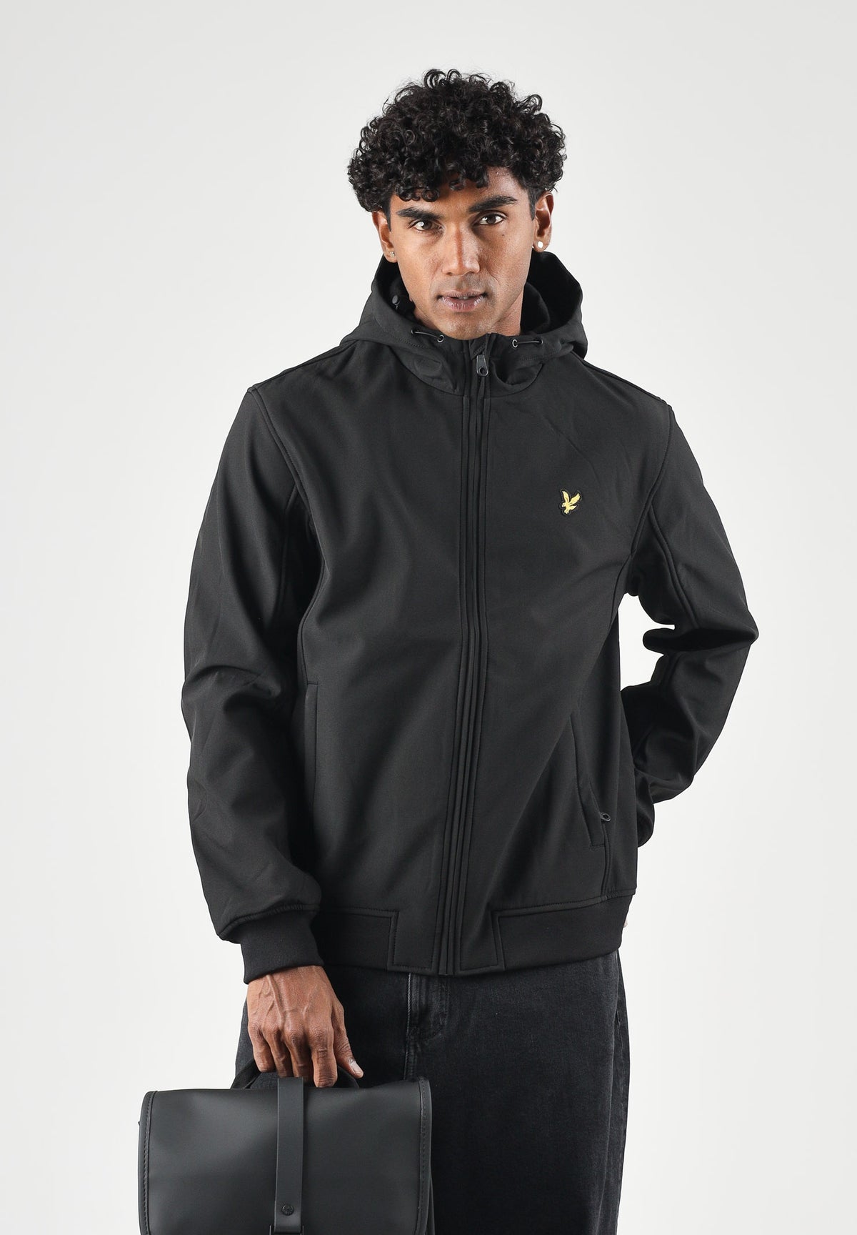 LYLE & SCOTT Giacca a vento softshell foderata in pile nera da uomo JK2110V Z865 LYLE & SCOTT 