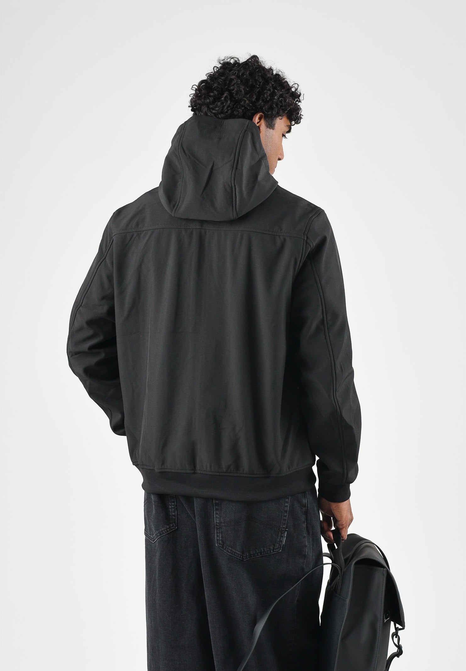 LYLE & SCOTT Giacca a vento softshell foderata in pile nera da uomo JK2110V Z865 LYLE & SCOTT 