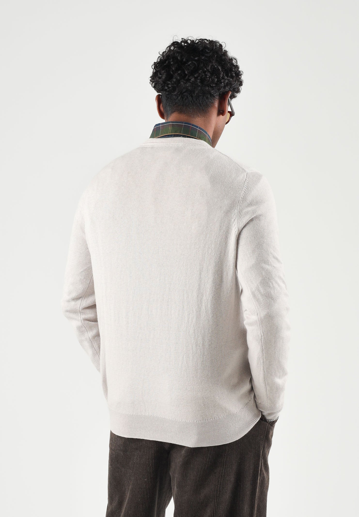 LYLE & SCOTT Maglioncino girocollo beige da uomo con mini logo KN2110VC W870 LYLE & SCOTT 
