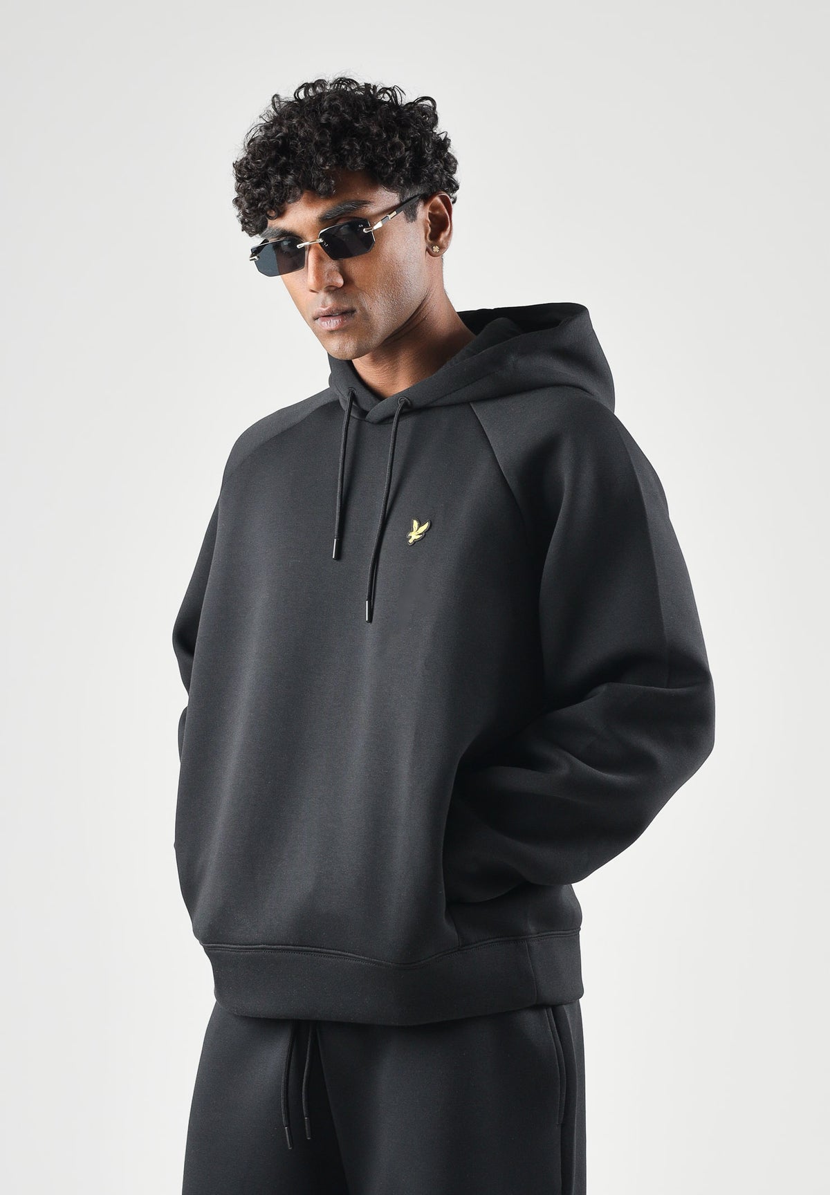 LYLE & SCOTT Felpa con cappuccio CUSHIONED INTERLOCK nero da uomo con mini logo ML2569V Z865 LYLE & SCOTT 