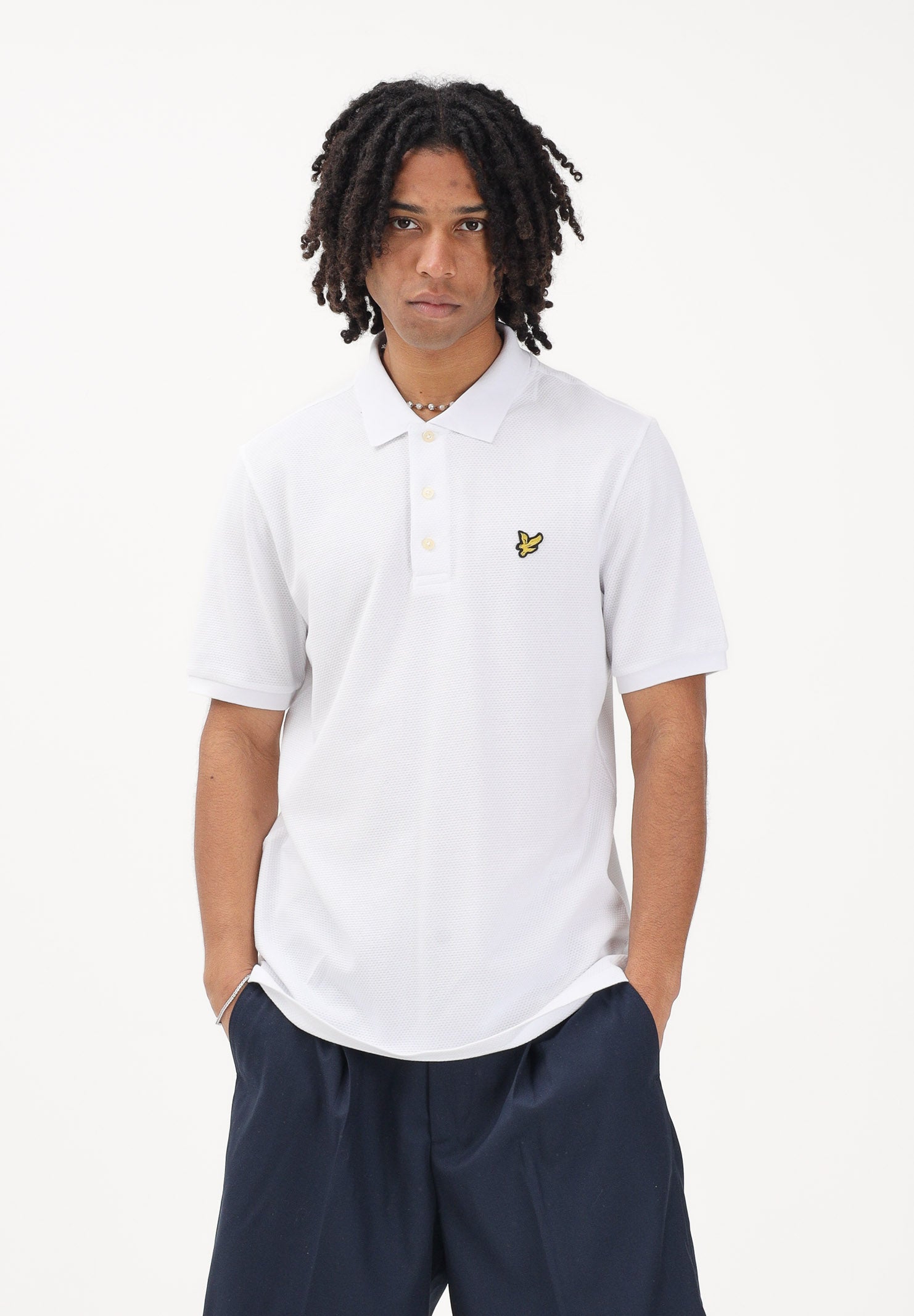 LYLE & SCOTT Polo a manica corta bianca da uomo realizzata in cotone piqué SP2400V 626 LYLE & SCOTT 