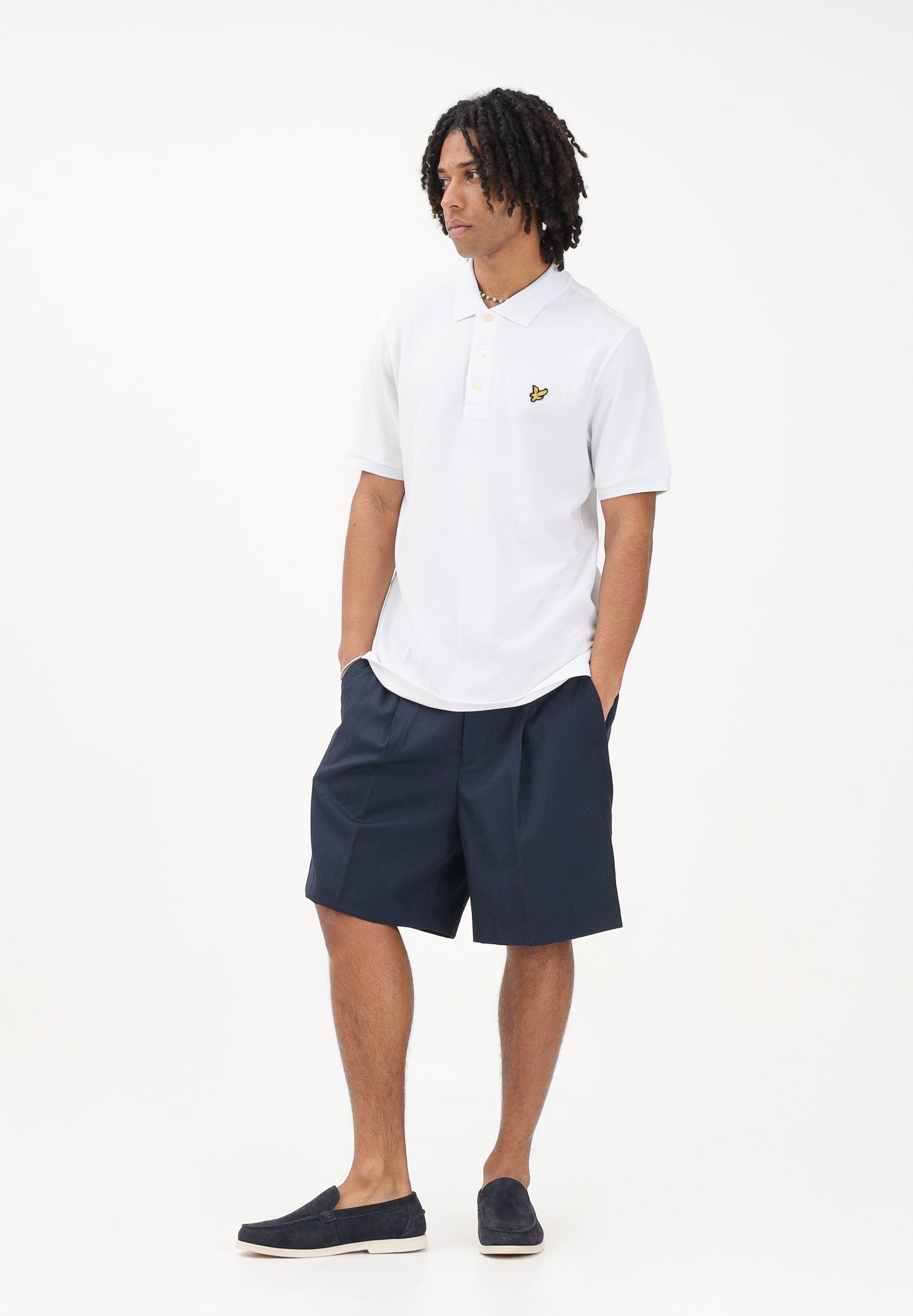 LYLE & SCOTT Polo a manica corta bianca da uomo realizzata in cotone piqué SP2400V 626 LYLE & SCOTT 