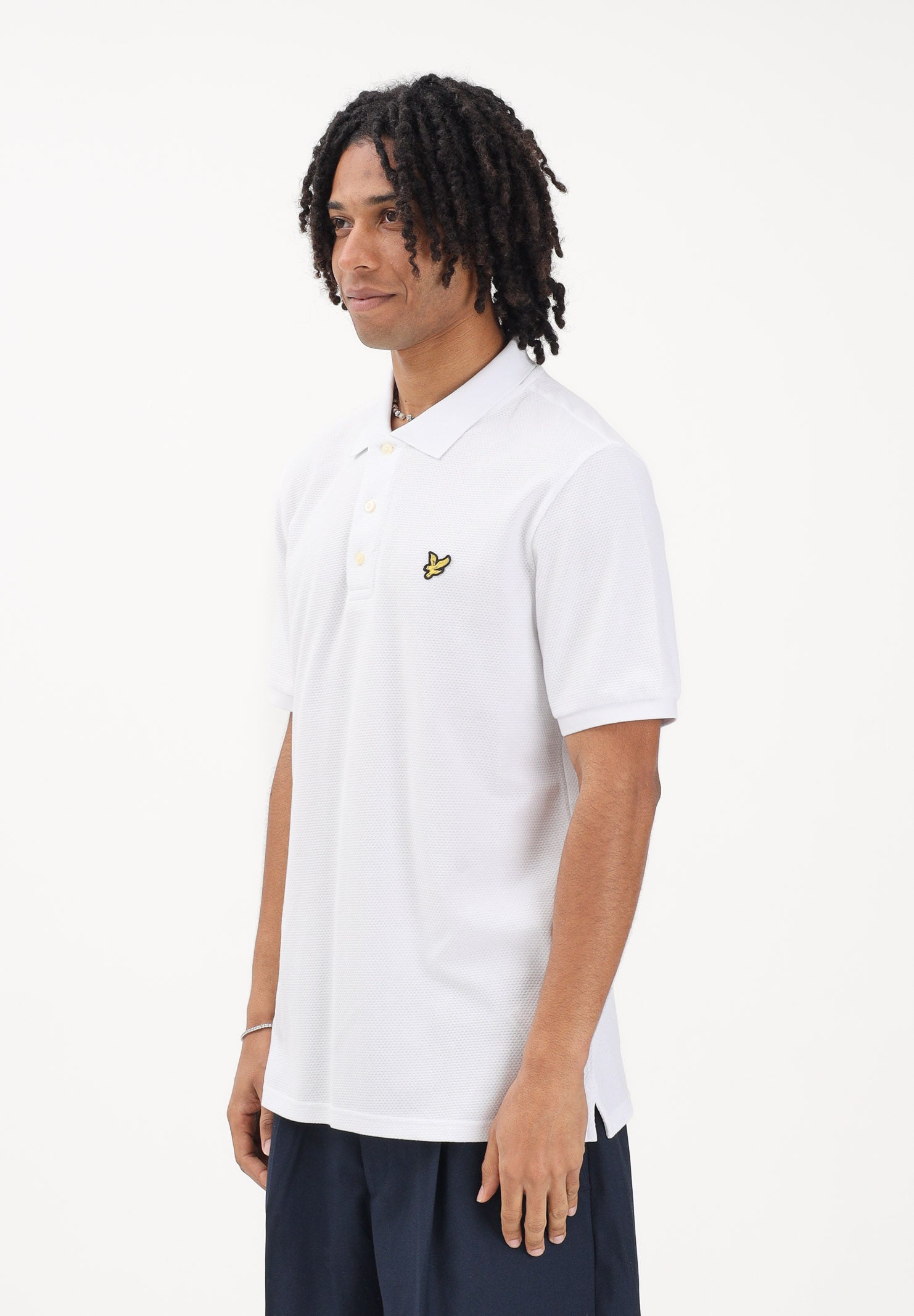 LYLE & SCOTT Polo a manica corta bianca da uomo realizzata in cotone piqué SP2400V 626 LYLE & SCOTT 