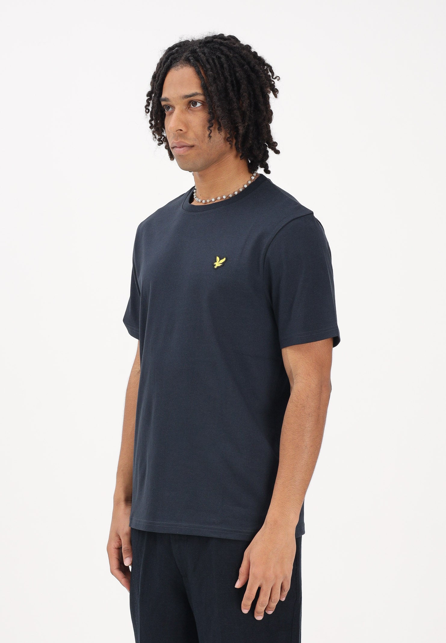 LYLE & SCOTT T-shirt a manica corta blu da uomo con patch logo TS400VOG Z271 LYLE & SCOTT 