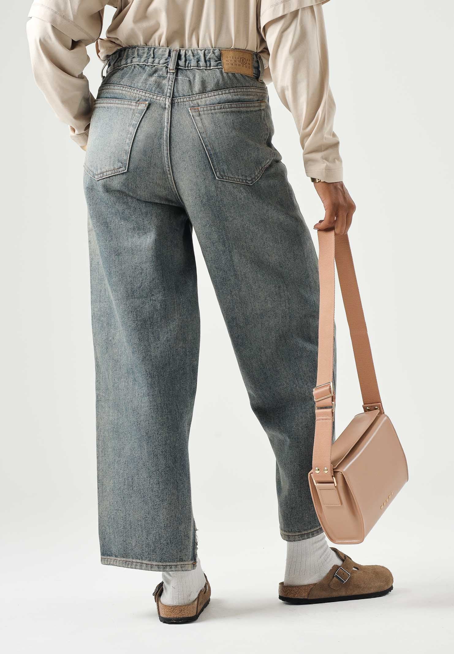 MM6 MAISON MARGIELA Jeans 5 Pockets in denim per donna, ragazzi e bambini con cinque tasche, gamba dritta M60452MM08D M601 MAISON MARGIELA 